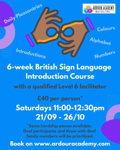 6-week Introduction to BSL Course