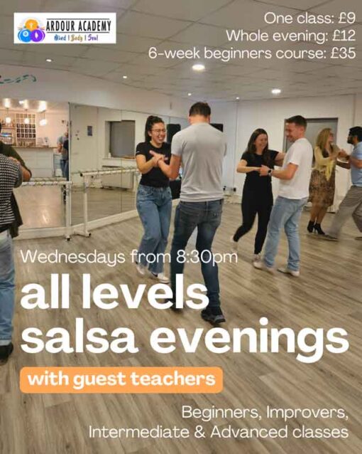 All levels Salsa classes poster